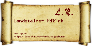 Landsteiner Márk névjegykártya